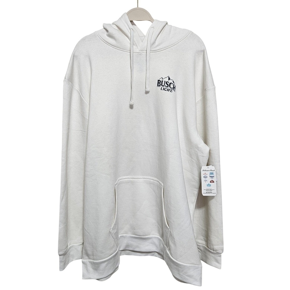 Anheuser-Busch Beer Hoodie NWT Mens Graphic Pullover Sweatshirt Pockets XXL